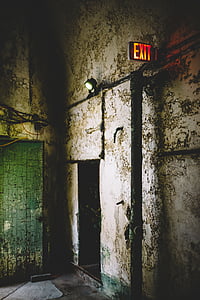 exit lighted signage on wall thumbnail