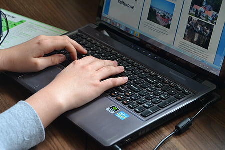 person typing black laptop computer thumbnail