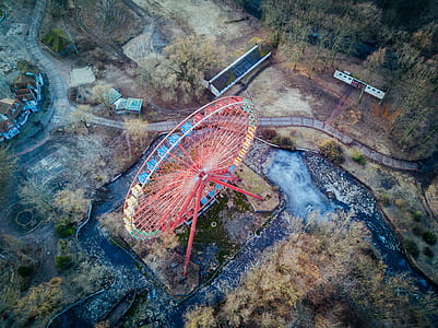bird's eye photography of red ferriswheel thumbnail
