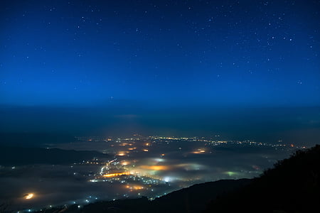 aerial photo of lighted city during nighttime thumbnail