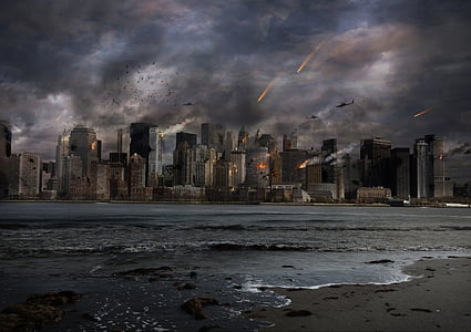 raining meteor at the city thumbnail