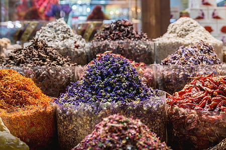 Beautiful detail on the many seasoning on a spice market thumbnail