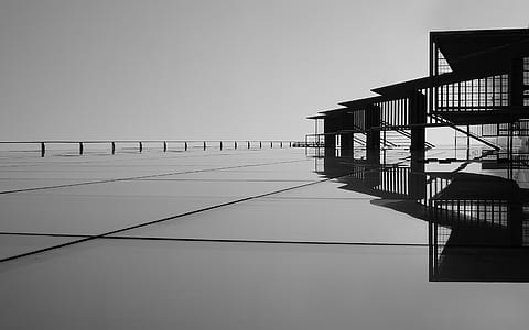 jetty, light, sea, dawn thumbnail