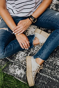 Close up fashion details - stylish young woman thumbnail