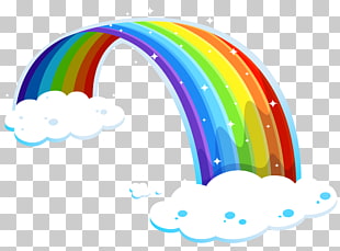Rainbow Reese's Peanut Butter Cups Light Color Illustration, Rainbow with Clouds , rainbow and white clouds illustration PNG clipart
