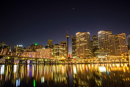 Skyline of Sydney from Darling Harbor in New South Wales, Australia thumbnail