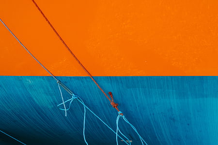 blue and orange ropes on wall thumbnail