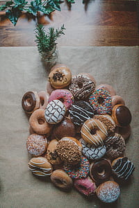 flat lay photography of doughnut on table thumbnail