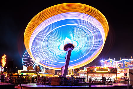 amusement park during night time thumbnail