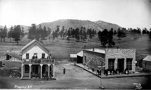 View of Post Office and other buildings on Terrace Street in Flagstaff, Arizona thumbnail