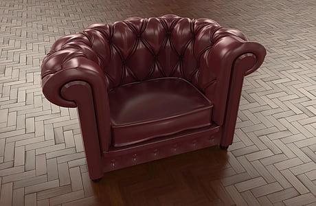 tufted brown leather chesterfield sofa inside room thumbnail