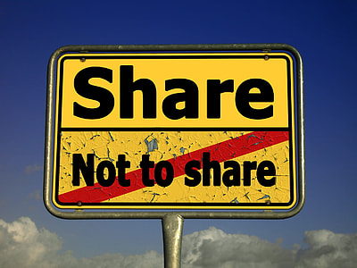 photo of yellow share not to share printed signboard thumbnail