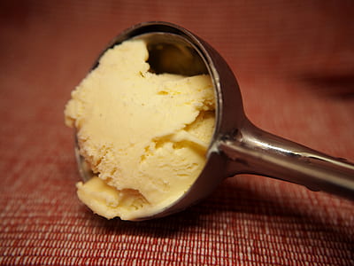 scoop of ice cream on brown surface thumbnail