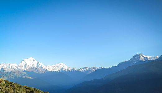 bird's eye-view photography of snow-capped mountain thumbnail