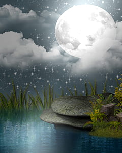two gray stone near body of water animated photo thumbnail