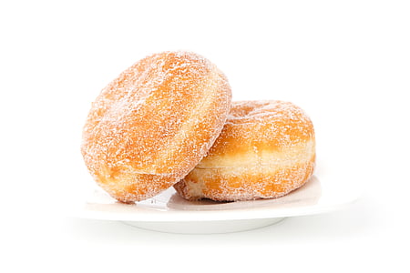 two doughnuts on plate thumbnail