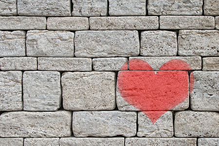 heart print grey concrete brick wall thumbnail