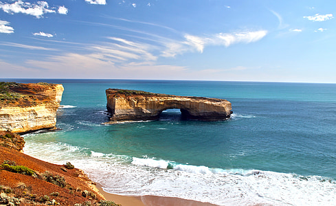 stone formation on sea at daytime thumbnail