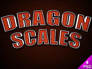 Dragon Scales Text Style psd file