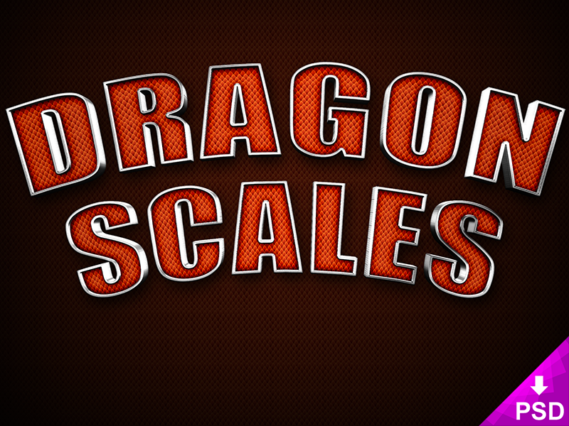 Dragon Scales Text Style psd file