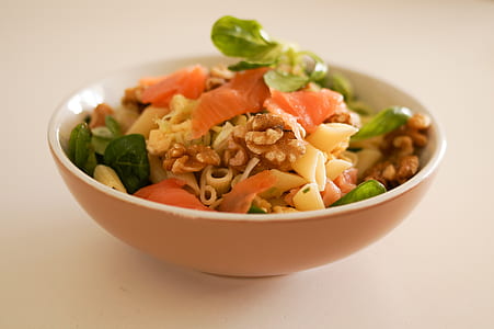 pasta dish with vegetables and walnuts thumbnail