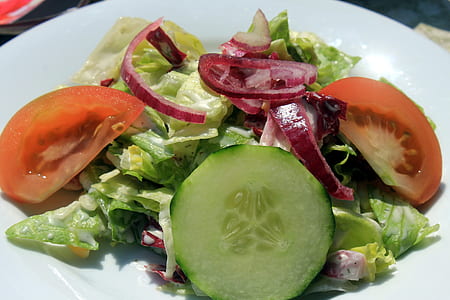 vegetable salad in white plate thumbnail