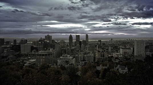 landscape photography of high rise building under gray sky thumbnail