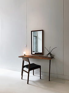 brown wooden chair beside brown wooden table thumbnail