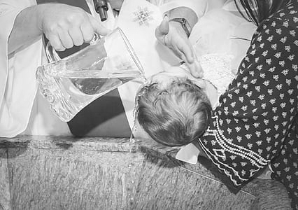 grayscale photo of a baptismal thumbnail