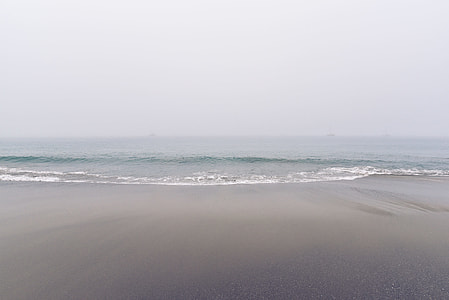 beach shore under foggy weather thumbnail