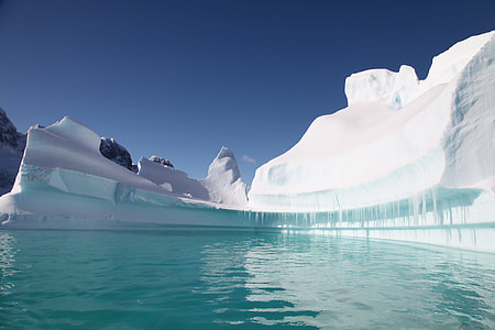 glacier near body of water thumbnail