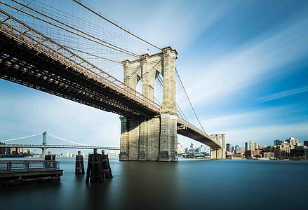 low angle photography of bridge thumbnail