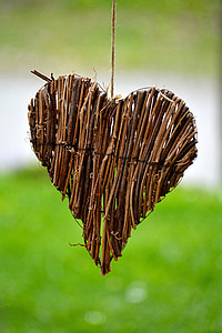 heart-shaped brown wooden hanging decor thumbnail