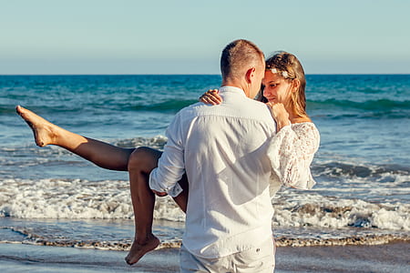 sea, sky, man, beach thumbnail