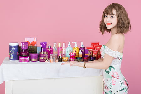 woman beside toiletries lot thumbnail
