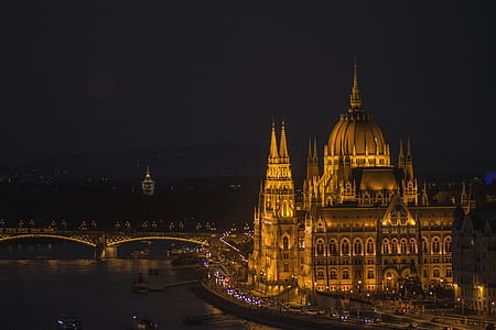 aerial photography of gold mosque during night time thumbnail