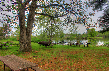 Picnic Area by the lake at Council Grounds State Park, Wisconsin thumbnail