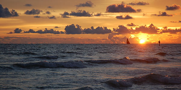photo of sea during golden hour thumbnail