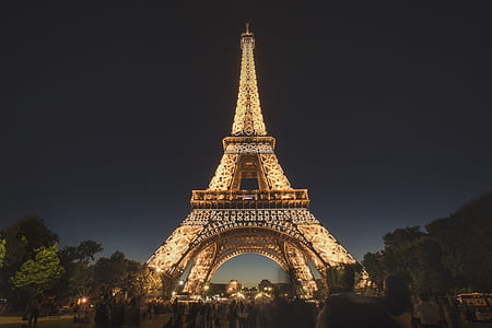 lighted Eiffel Tower during nighttime thumbnail