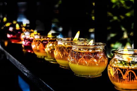 candles in glass candle holders thumbnail