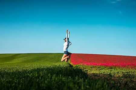 Happy Woman Jumping in the Air thumbnail