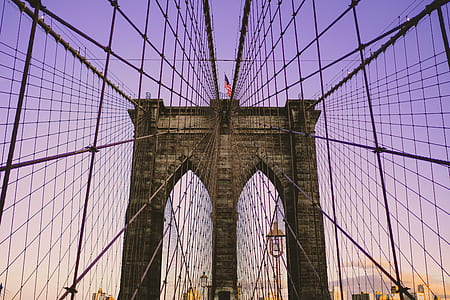 closeup photo of Brooklyn Bridge, New York thumbnail