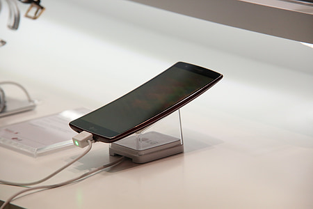 black Android smartphone on display thumbnail