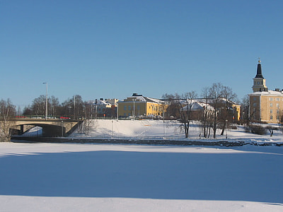 City of Oulu across a pond thumbnail
