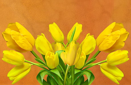 yellow tulips bouquet painting thumbnail