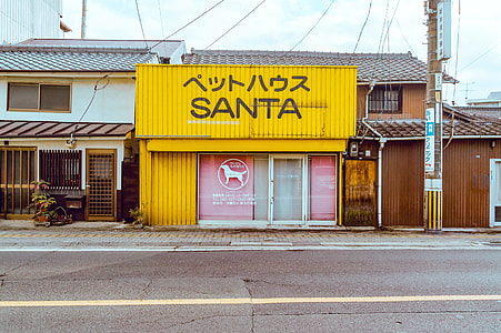 photo of empty road and closed Santa store facade thumbnail