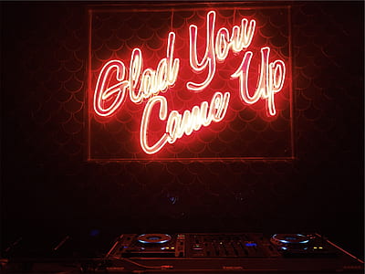red Glad You Came Up neon sign thumbnail