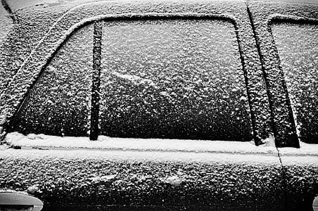 selective focus of car covered with snow thumbnail