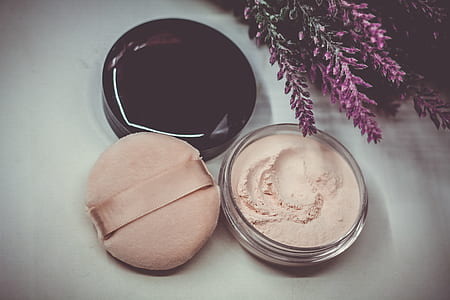 beige press powder with cover and pad thumbnail