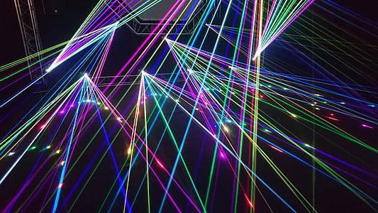 multicolored disco light rays on black background thumbnail